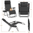 thumbnail image 3 of Yaheetech 26in Outdoor Zero Gravity Chair with Cupholder/Pillow, Set of 2, Black, 3 of 10