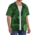 thumbnail image 2 of Yiaed Natural Green Leaves Print Mens Casual Wrinkle Free Shirts Short Sleeve Button Down Summer Stretch Dress Shirt-Small, 2 of 5
