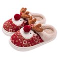 thumbnail image 2 of Lindas Térmicas Planas Zapatos Casa Cálidos Y Sin Cordones Felpa Alce Navideño Cómodas Antideslizantes para Interior, 2 of 9