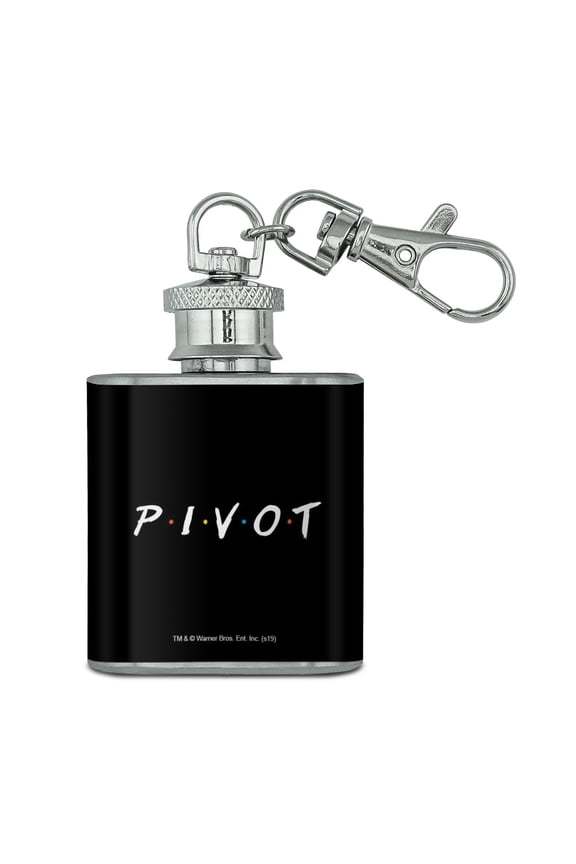 Friends PIVOT Stainless Steel 1oz Mini Flask Key Chain
