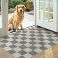 thumbnail image 6 of RUG ROBOT 3'x5' Area Rugs for Entryway, Washable Non-Slip Checkered Throw Rugs for Bedroom, Kitchen, Soft Low-Pile Classic Farmhouse Geometric Indoor Door Mat, 6 of 9