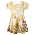 thumbnail image 3 of Renewold Sunflower Daisy Basic Skater Dress for Kids Girls 7-8 Years Old Butterfly A-Line Swing Flared Casual Party Dress Novelty Knee Length Sundress, 3 of 5