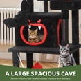 thumbnail image 6 of Uforic 63in Gothic Cat Tree with Coffin Bed, Tall Halloween Cat Tower for Indoor Cats with Top Perch & Sisal Scratching Posts, Black, 6 of 9