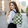 thumbnail image 6 of FORMRS Mini Backpack Purse for Women Quilted Travel Daypack Casual Shoulder Bag, Green and White Plaid Pattern, 6 of 7