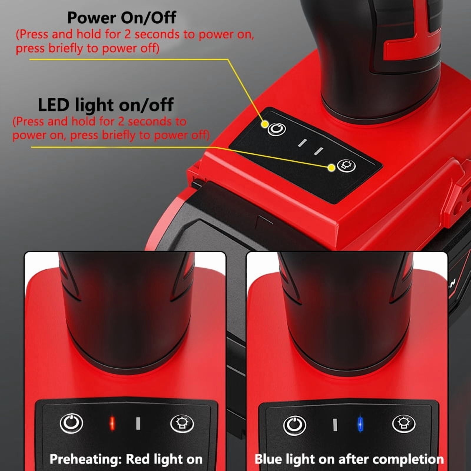 NEW Cordless Glue Gun For Bos*ch 18V BAT609 Battery Temperature Adjustable Handheld Electric Hot Glue Gun