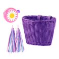 thumbnail image 4 of Cesta para bicicleta para niños, accesorios para bicicleta con timbre para bicicleta, cesta para manillar Púrpura, 4 of 8
