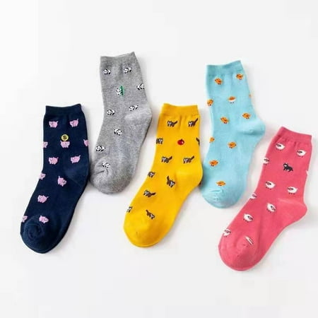 

5 Pairs Soft and Breathable Korean Women Cartoon Socks G