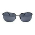 thumbnail image 2 of Mens Luxury Rimless Rectangle Oval Metal Rim Sunglasses Gunmetal - Black, 2 of 4