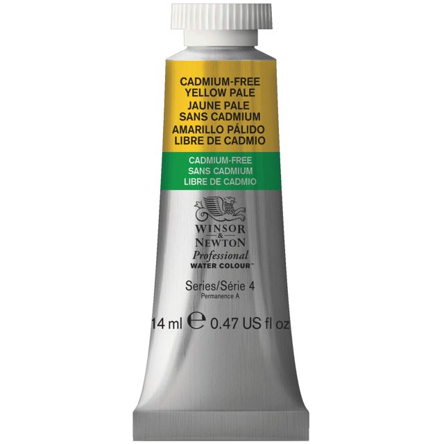 Acuarela profesional Winsor & Newton, tubo de 14 ml (0,47 oz), amarillo pálido sin cadmio