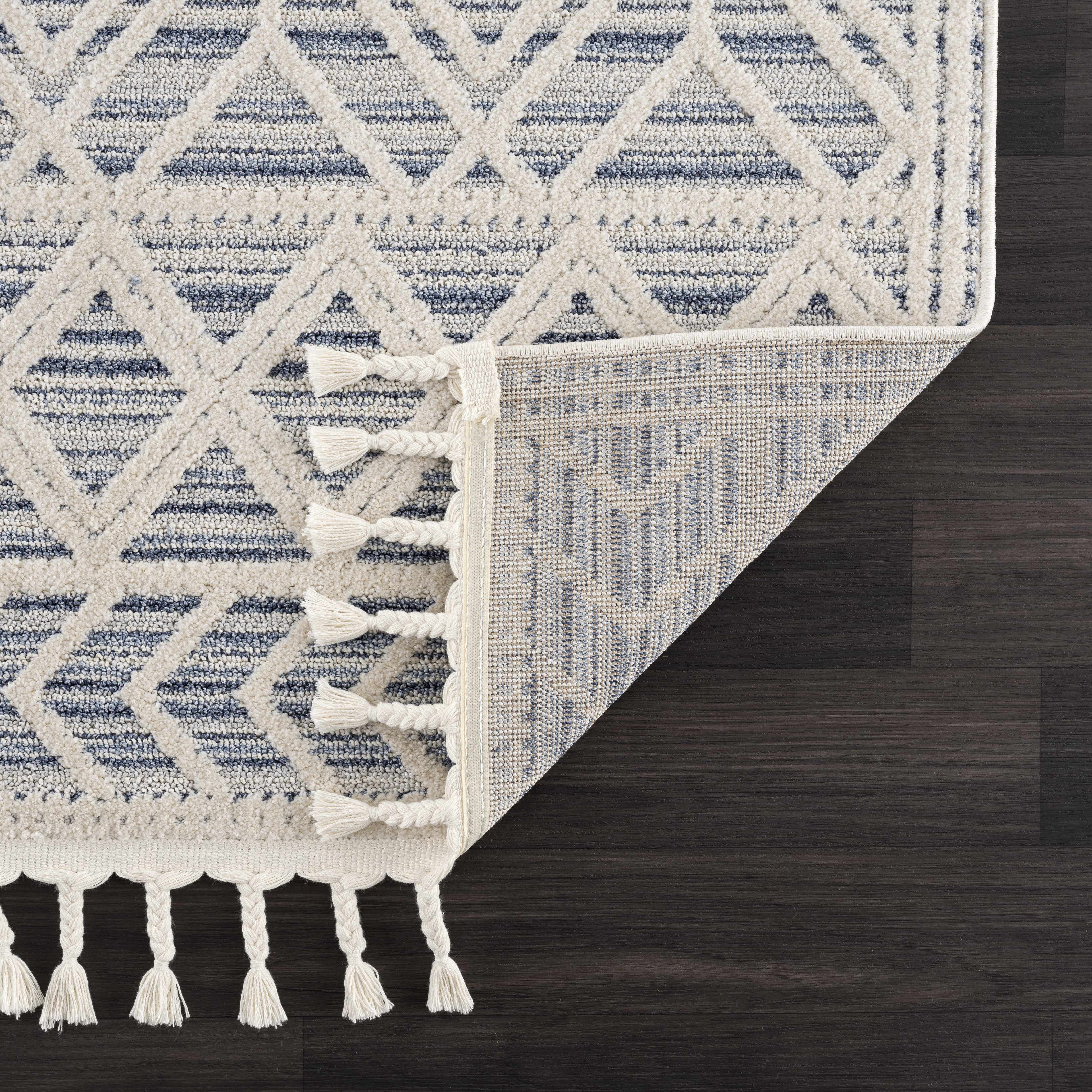 BoutiqueRugs Magnolia Contemporary, Transitional Area Rug - Light Blue, Navy, Medium Gray - 8'10" x 12'