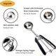thumbnail image 4 of Cuchara para helado de 3 uds, cucharas para galletas para hornear, juego de 3, cuchara para galletas de acero inoxidable 18/8 para hornear, 4 of 5
