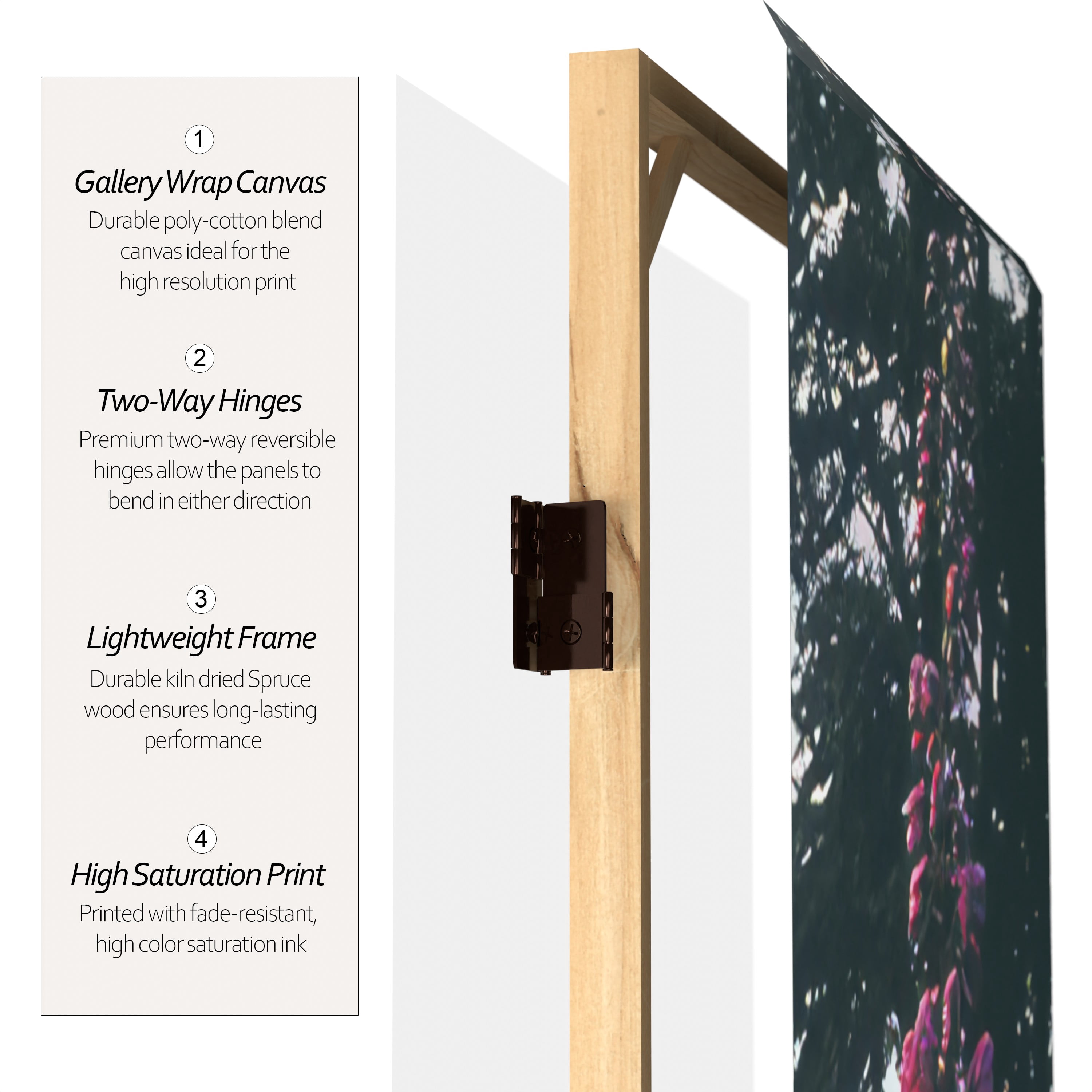 Oriental Furniture 6 ft. Tall French Garden Double Sided Room Divider - 3 Panel