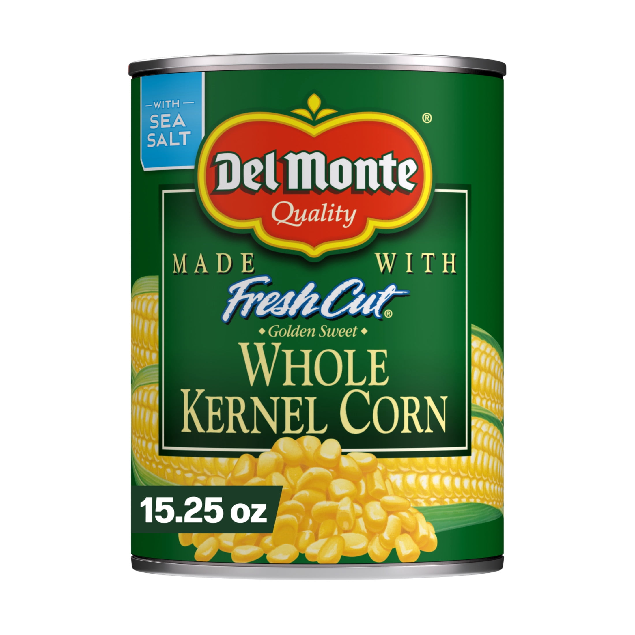 (24 pack) Del Monte Fresh Cut Golden Sweet Whole Kernel Corn, Canned Vegetables, 15.25 oz Can