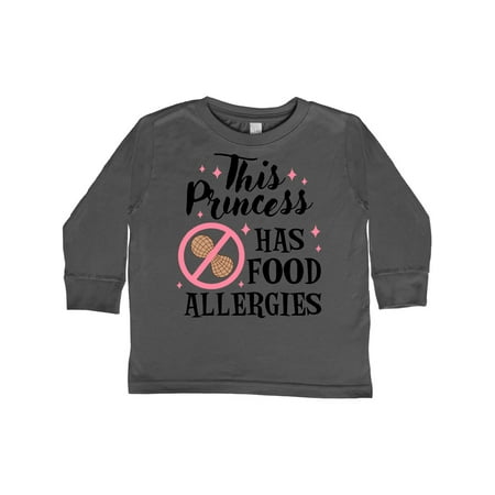 

Inktastic This Princess Has Food Allergies with Peanut Gift Toddler Toddler Girl Long Sleeve T-Shirt