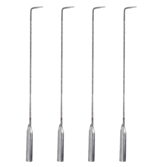 DRAFIDEEP 4Pcs Heavy Duty Fire Pit Poker Set Silver for Fireplace Indoor and Outdoor Use