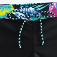 thumbnail image 7 of Summer Beach Bikini for Women Leaf Print Tankini Set Floral Print High Waist Bikini Separates Bralette Top Boyleg Bottom Black L, 7 of 7