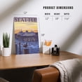 thumbnail image 4 of Seattle, Washington, Ferry Sunset and Gull (12x18 Aluminum Art, Indoor Outdoor Metal Sign Decor), 4 of 5