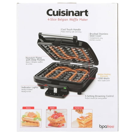 Cuisinart - 4-Slice Belgian Waffle Maker - Stainless Steel