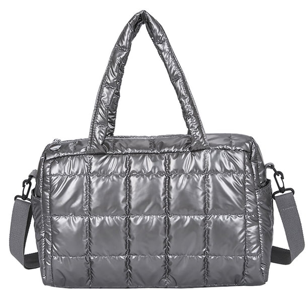 Bolso bandolera acolchado y ligero para mujer, tipo hobo, de algodón acolchado