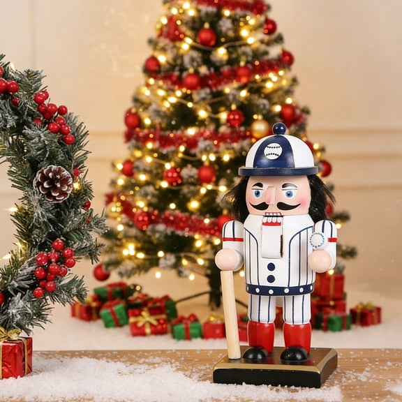 Baseball Player Nutcracker Soldier Wooden Figurine Desktop Decoration for Birthday Parties, Home Decor, Sports Fans, and Celebration Supplies