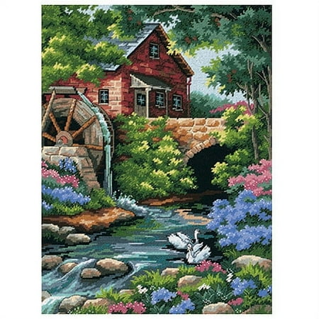 UPC: 0088677024840 | Dimensions 2484 Old Mill Cottage Needlepoint Kit-12  X16   Stitched In Thread