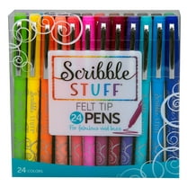 Scribble Stuff 24 Count Felt Pens, Medium Point (0.8mm). Great for Kids, Teens and adults.