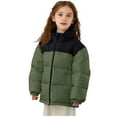 thumbnail image 1 of Winter Jackets for Girls, Stand Collar Thickened Warmjacket with Bread Quilted Design, 1 of 7