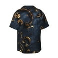 thumbnail image 4 of Balery Elegant Gold Scrollwork Men's Casual Button Down Shirt Short Sleeve Textured Summer Cuban Beach Shirts-Medium, 4 of 7
