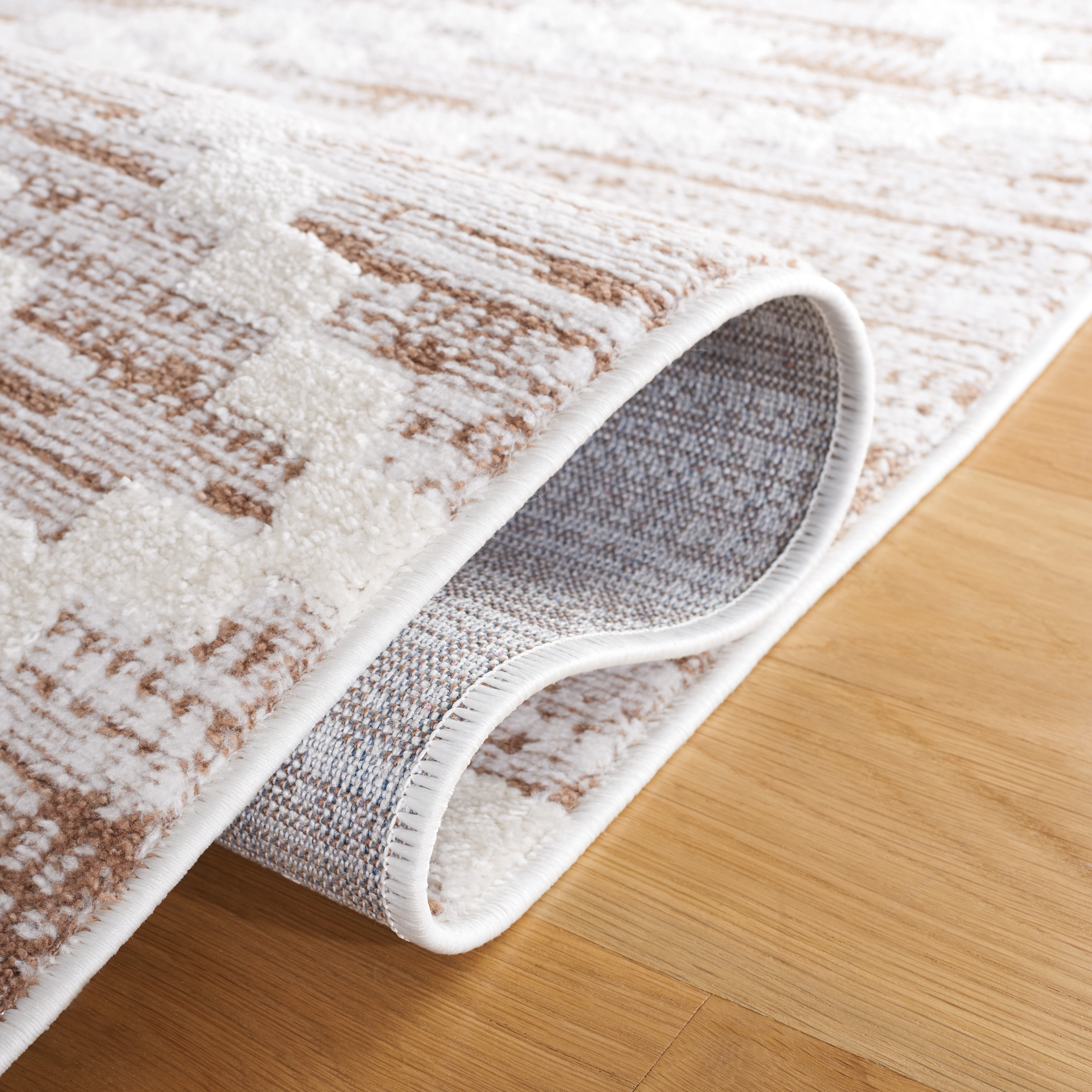 SAFAVIEH Alamo Burton Geometric Area Rug, Taupe/Ivory, 4' x 6'