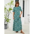 thumbnail image 3 of Chiclily Women's Summer Short Sleeve Maxi Dress with Pockets - Soft Casual Loose Long Boho Sundress for Beach & Vacation, Monet Garden Size S, 3 of 7