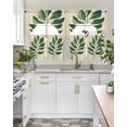 thumbnail image 4 of Green Botanical Swag Curtains for Living Room/Bedroom Windows, Tropical Leaves Rustic Farmhouse Kitchen Curtains and Valances Set 36 Inch Length, Light Filtering Swags Valance Curtain Panels, 4 of 5