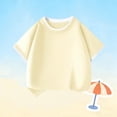 thumbnail image 5 of Bnwani Boys Shirts Crew Neck Casual Shirts for Girls Short Sleeve Tee Beige Sizes 3-14, 5 of 9