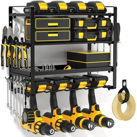 

Power Tool Organizer Wall Mount Heavy Duty Drill Holder Garage Tool Organizer and Storage Suitable Tool Rack for Tool Room Workshop Garage Utility Storage Rack for Cordless Drill