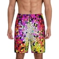 thumbnail image 2 of Picia Colorful Tie Dye Stained Glass 3 Pajama Shorts for Men, Men's Pajama Bottoms, Sleepwear,Short Pajama Pants-Medium, 2 of 9