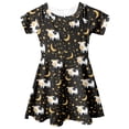 thumbnail image 4 of Yuyamidu Cow Short Sleeve Sundress for Kids Girls 13-14 Moon One-Shoulder Dresses for Party Wear Loose A-Line Dress Soft Basic Skater Dress Toddler Twirly Dresses, 4 of 6