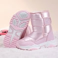 thumbnail image 5 of DMDUOU Kids Snow Boots Boys Girls Waterproof Warm Winter Boots Faux Fur Lined Slip Resistant Outdoor Warm Shoes Pink 31, 5 of 9