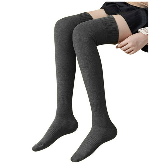Ankle Socks - Women's Solid Color Casual Over the Knee Thick Warm Socks, Socks for Women,Color: Grey Size: One Size