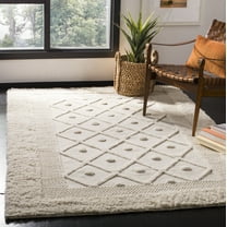 SAFAVIEH Kenya Ulysses Solid Geometric Area Rug, Ivory, 6' x 9'