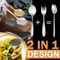thumbnail image 3 of 5 Pack Stainless Steel Heavy Duty Metal 2 in 1 Spoon Fork Camping Cutlery Portable Travel Fork for Home Outdoor Use, 3 of 5