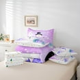 thumbnail image 5 of Homewish Cartoon Winter Snowman Twin Bedding Sets 7-Piece for Kid, Santa Claus Gifts Bedding Comforter Set, Dreamy Purple Christmas Reversible Sheet Sets, Microfiber Bedroom Decor, 5 of 7