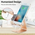 thumbnail image 2 of Gold Z4 Foldable Aluminum Alloy Phone & Tablet Holder - 270° Rotatable, Lightweight Portable Stand with Stable Triangular Base, Anti-Slip Silicone Pads, Charging Groove for Universal Mobile Devices -, 2 of 6