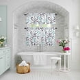 thumbnail image 6 of Kitchen Window Curtains Valance and Tier Set, Farm Blue Black Leaves Rod Pocket Tier Curtains and Valance 3 Piece Set, Rural Style Plants Light Filtering Window Treatment for Bedroom Living Room, 6 of 9