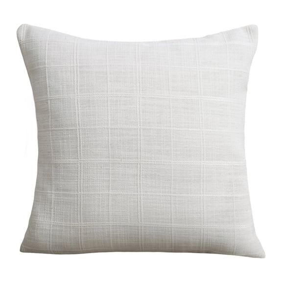 Yatlte Decorative Linen Check Throw Pillow Covers, Neutral Cushion Covers, Farmhouse Vintage Modern Boho Home Decor for Sofa Chair Couch Bedroom