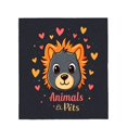 thumbnail image 4 of Durable Soft & Warm Flannel Blanket - Cozy Cartoon Lion Design with Colorful Hearts Perfect for Sofa Travel Bed & Chair, 4 of 7