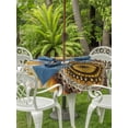 thumbnail image 3 of Outdoor Tablecloth with Umbrella Hole for Patio/Picnic/Party/Camping, Welcome Waterproof Table Cloth Round Cover Washable, Summer Sunflowers Bohemia Floral Rustic Beige (Dia 54"), 3 of 8