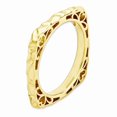 thumbnail image 3 of Sterling Silver Stackable Expressions Polished Gold-plate Square Ring - Size 6, 3 of 3