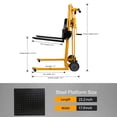 thumbnail image 2 of 500lbs Hydraulic Material Lift Winch Stacker 41.4" Max Lift Height, Manual Pallet Truck Dolly with Foot Brake, 2 of 7