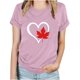 thumbnail image 1 of Camisetas de Manga Corta para Mujeres Canadá Día Hoja de Arce Impresión Básica de Verano Tee, Cuello Redondo Camiseta Casual, 1 of 3
