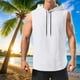thumbnail image 1 of pstuiky Camisetas sin mangas para hombre, Sudadera deportiva sin mangas con capucha de color liso para hombre, de alta elasticidad, para fitness, musculosa y sin mangas Tops elegantes para mujer m, 1 of 7