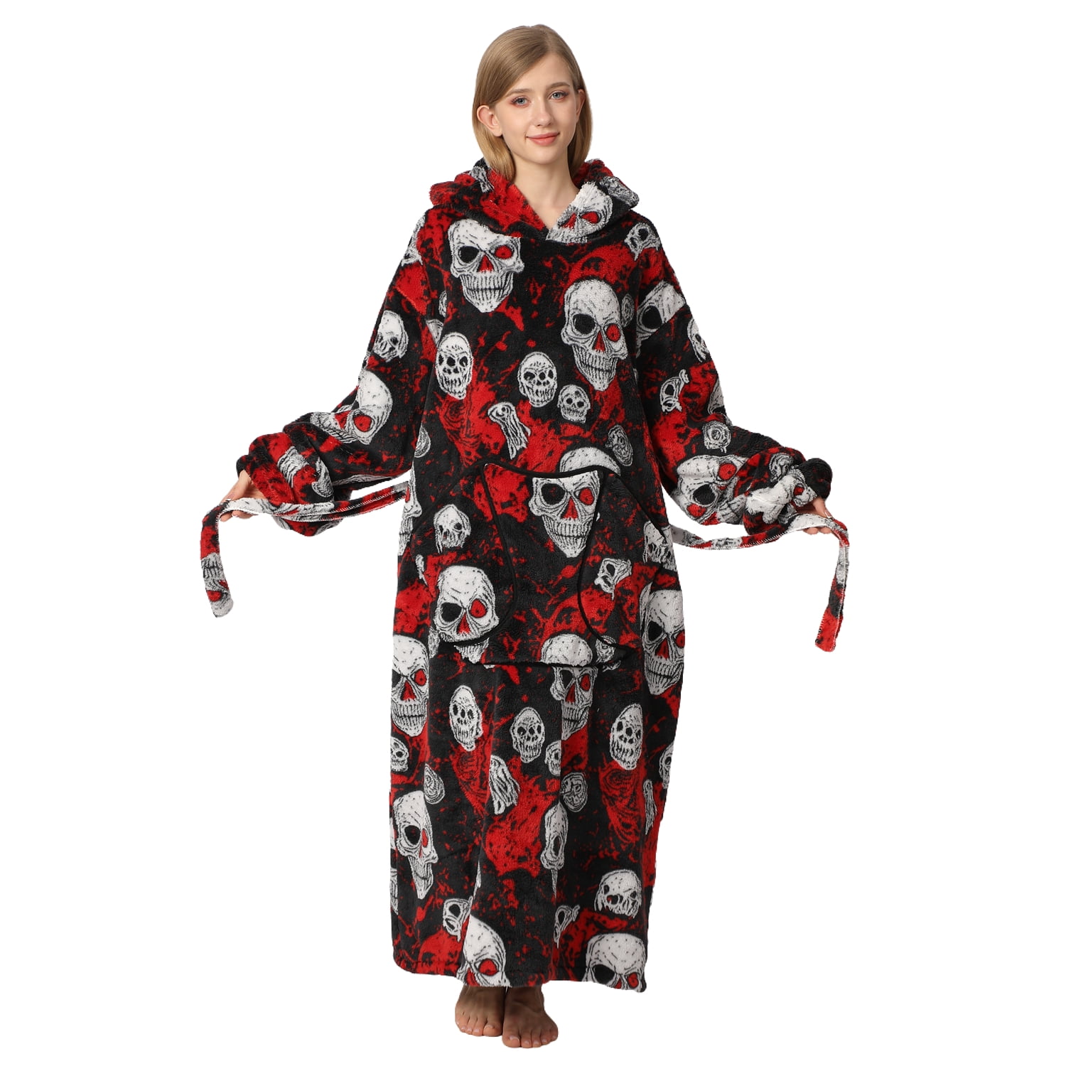 Wearable Blanket Hoodie for Women Men Adult Oversized Hooded Blanket Cozy Sweater Super Soft Comfortable Wearable Blanket with Sleeves Hoodie Sweatshirt with Pockets